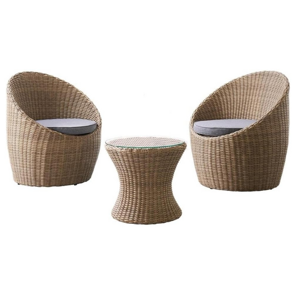 3-Piece Strafford All-Weather Aluminum Wicker Outdoor Furniture Set