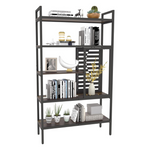 Anivia 5-Tier Modern Adjustable Wood Bookcase Shelves With Metal Frame