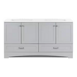 Glacier Bay Lancaster 61 in. Double Sink Pearl Gray Bath Vanity