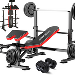6-in-1 660lbsAdjustable Workout Weight Bench Set