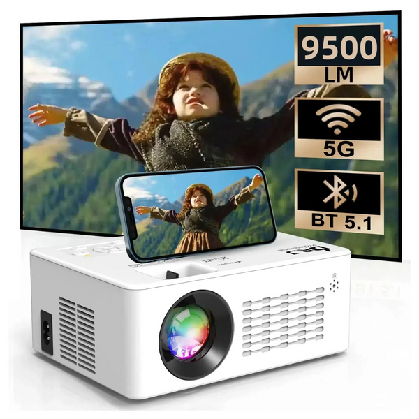 DR. J Professional Full HD 1080p 9000-Lumens 5G WiFi LED Projector