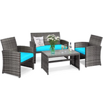 Costway 4-Piece Wicker Patio Conversation Set (Various)