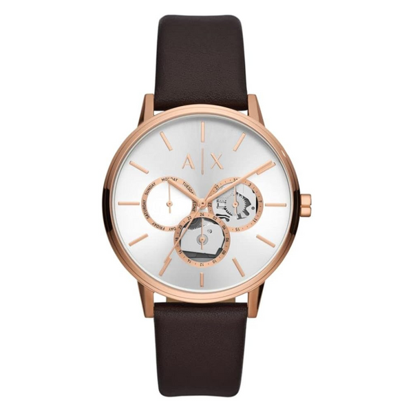 Armani Exchange Men's Multifunction Leather Watch