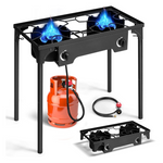 Ktaxon 2 Burner 150000 BTU Cooker Outdoor Stove Stand BBQ Grill
