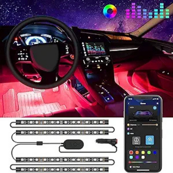 Govee RGB Waterproof Interior Car Lights With App Control & Car Charger
