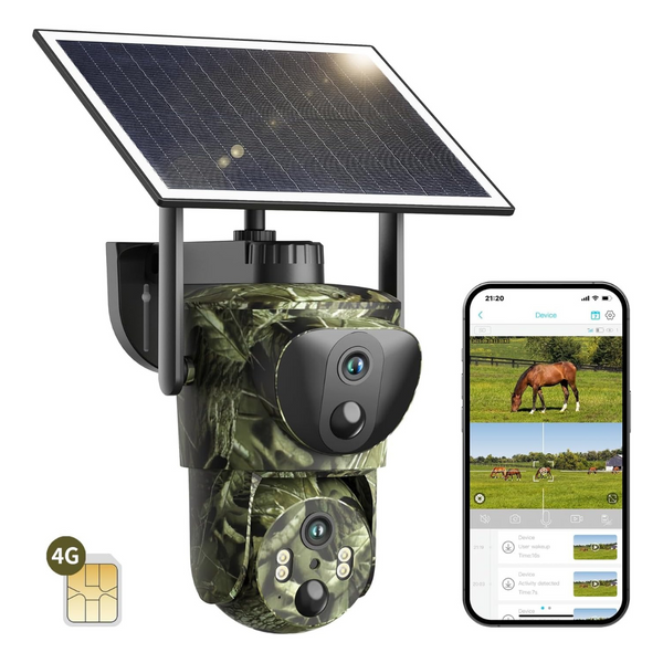 Sehmua 4G LTE Dual Lens Linkage Security Trail Cameras