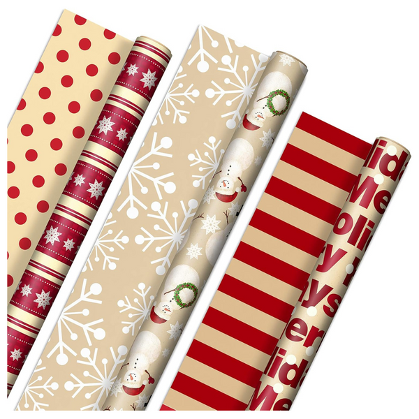 3-Set Hallmark Christmas Wrapping Paper Rolls