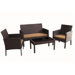 4-Piece Andover Mills Knopf Rattan Sofa Seating Group With Cushions