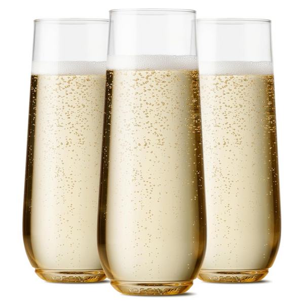 12-Count TOSSWARE POP 9oz Unbreakable & Crystal Clear Plastic Champagne Glasses