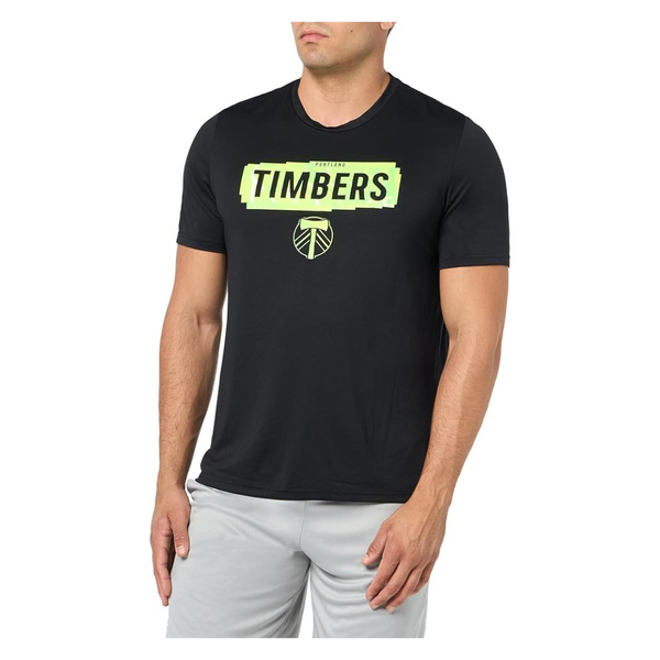 adidas Men's Short Sleeve Pre-Game T-Shirt (Black/Portland Timbers)