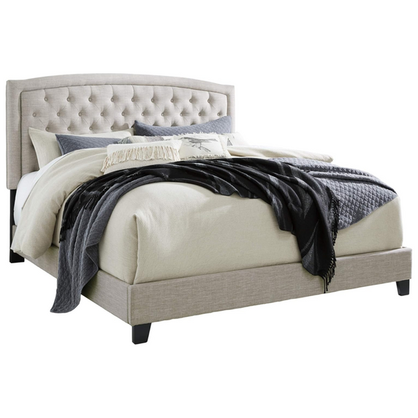Signature Design Queen Button-Tufted Upholstered Platform Bed