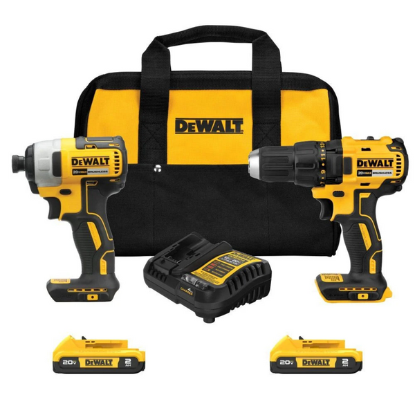 DEWALT 20V MAX Cordless Drill / Impact Driver Set W/ 2 Batteries, Charger
