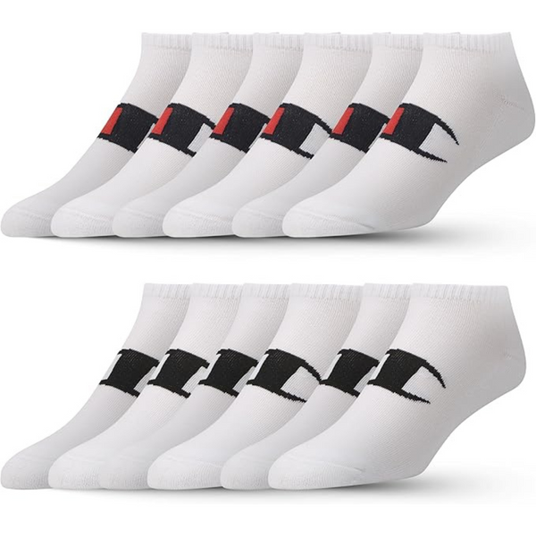 12-Pair Champion Boys and Girls Crew Low Cut Ankle Socks