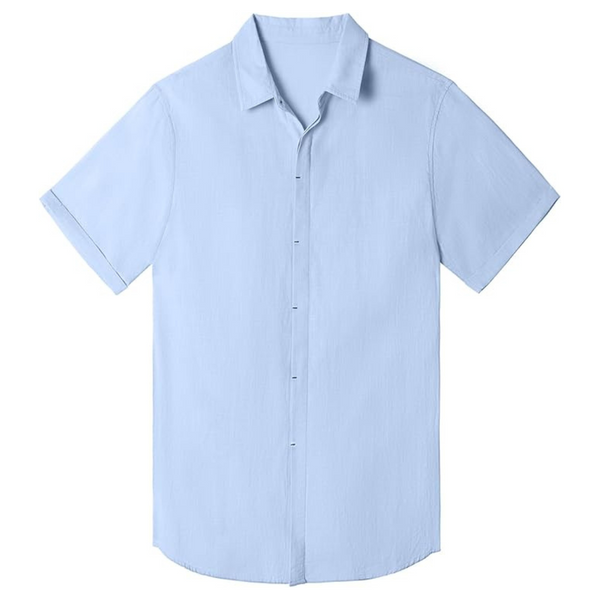 Akefun Men's Casual Summer Short Sleeve Button Down Linen Shirts