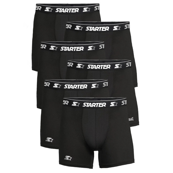 6-Pack Starter Men's Active Performance Boxer Briefs (various colors/ sizes)