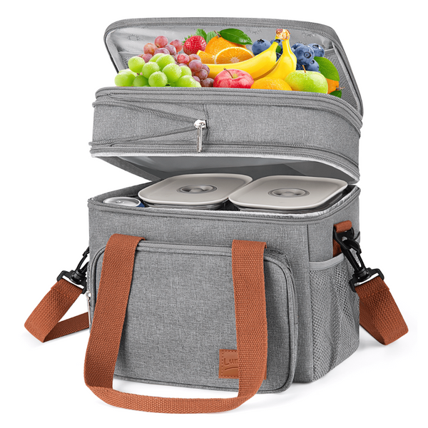 GPED 17L Insulated Expandable Double Deck Lunch Tote Bag (5 Colors)