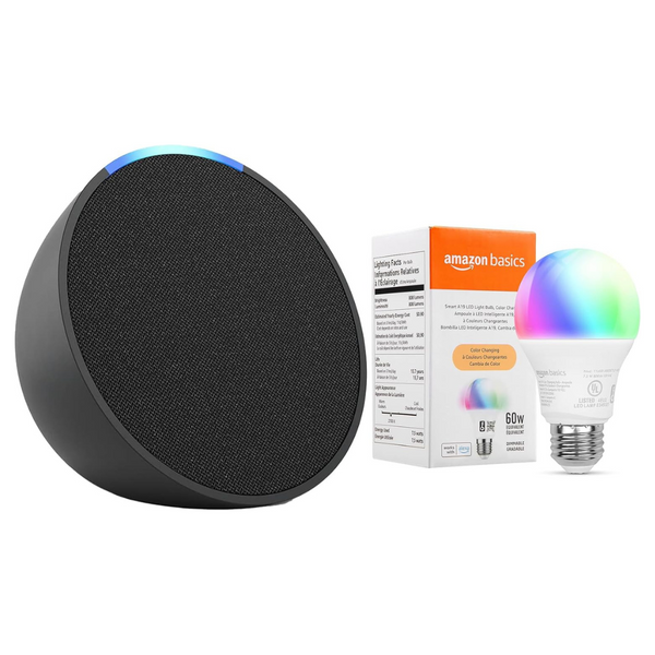 Echo Pop With Amazon Basics Smart Color Bulb