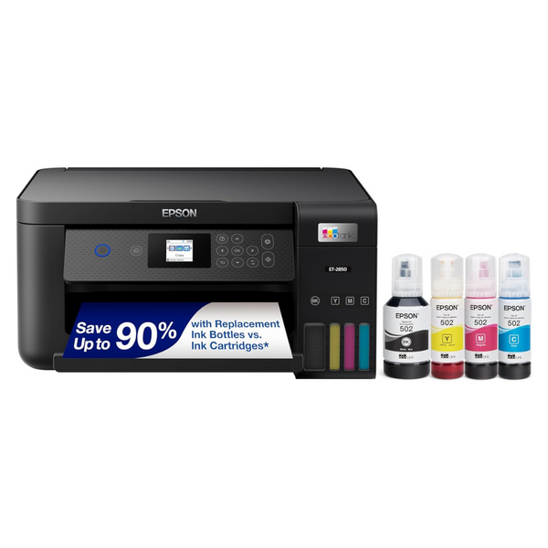 Epson EcoTank ET-2850 Wireless Color All-In-One Cartridge-Free Supertank Printer With Scan, Copy And Auto 2-Sided Printing