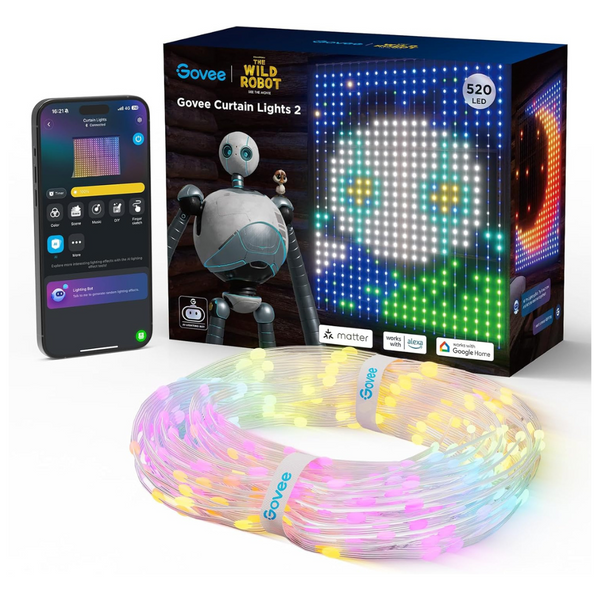 520 LED The Wild Robot Smart LED Curtain Lights 2 (4.9x6.6Ft)