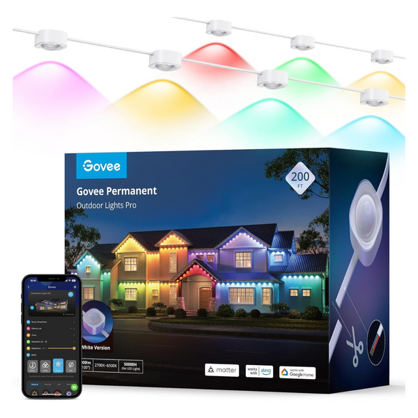 Govee 200Ft Permanent Outdoor Lights Pro With 120 RGBIC LED Lights