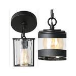 Adjustable Black Outdoor Farmhouse Pendant Light