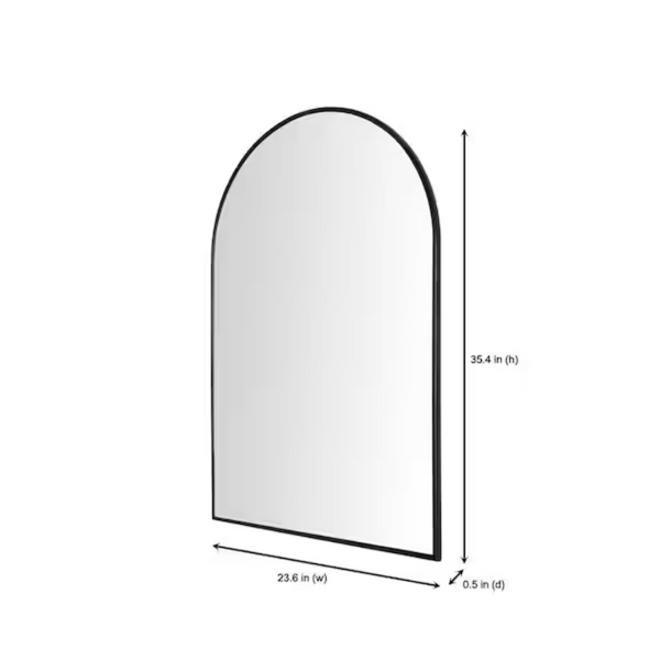 Home Decorators Collection Medium Arched Black Classic Accent Mirror