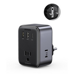 Ugreen 6-In-1 PD 30W GaN European 3 Outlets USB Travel Plug Adapter