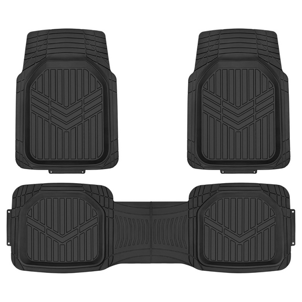 3-Piece Amazon Basics All-Weather Heavy Duty Full Set Rubber Floor Mats