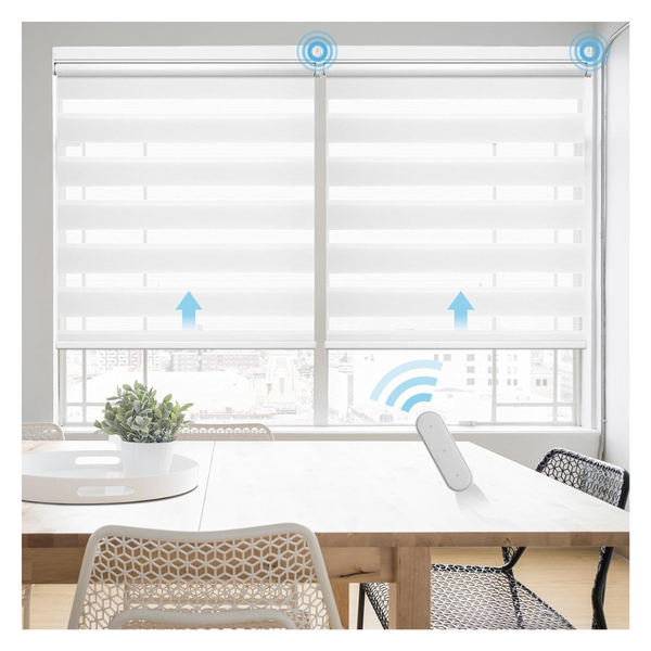 Smart Motorized Zebra Blackout Blinds With Remote Control