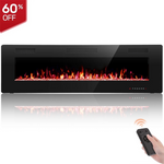 Auseo 60 Inch 1500W Embedded Wall Mounted Indoor Fireplace