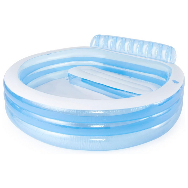 Intex Swim Center Inflatable Family Lounge Pool: Built-In Bench (90″ x 86″ x 31″)