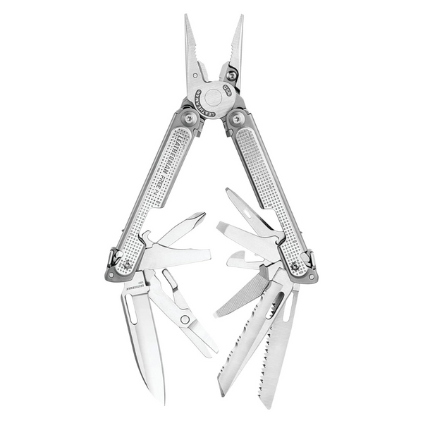LEATHERMAN, FREE P4 Multitool With Magnetic Locking, One Size Hand Accessible Tools And Premium Nylon Sheath And Pocket Clip