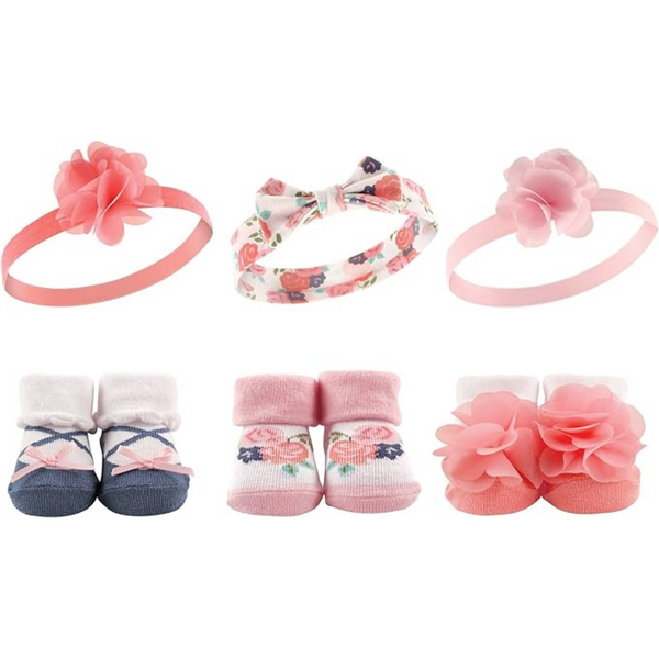 6-Piece Hudson Baby Girl's Headband and Socks Giftset