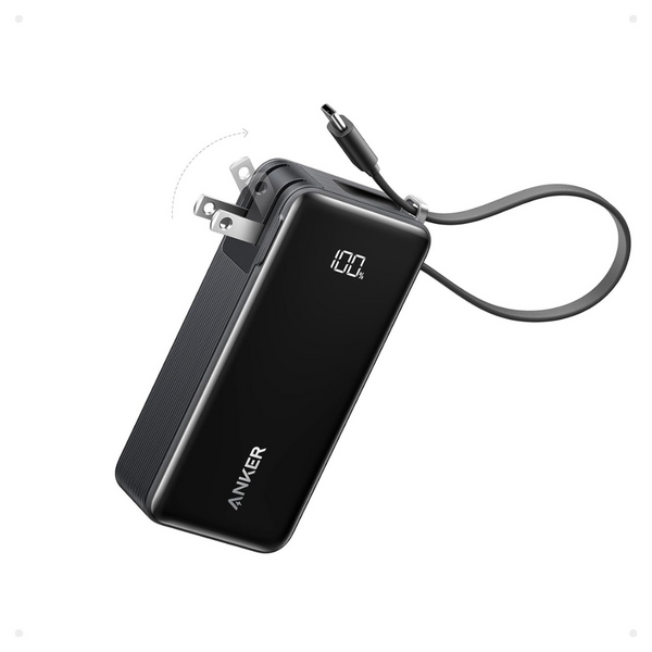 Anker 3-in-1 10000mAh Portable Power Bank With Built-in USB-C Cable (Various)
