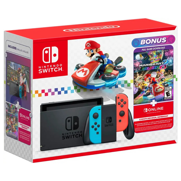 Nintendo Switch Game Console With Mario Kart 8 Deluxe Bundle