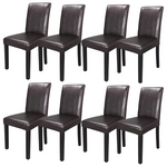 Set of 8 PU Leather Modern Armless Side Dining Chair