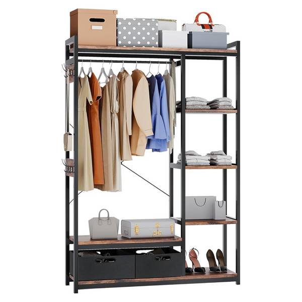 Zerder Heavy Duty Garment Racks With Shelves (ZER-010)
