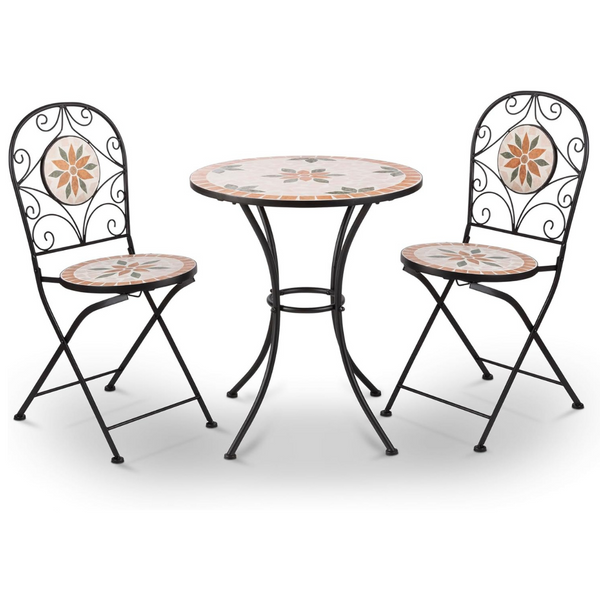 3-Piece Alpine Corporation Indoor/OutdoorMosaic Bistro Set