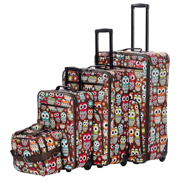 4-Piece Rockland Jungle Softside Upright Luggage Set (14/29/24/28)