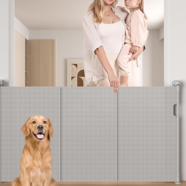 33" x 55" Latest One-Handed Operation Retractable Baby Gates