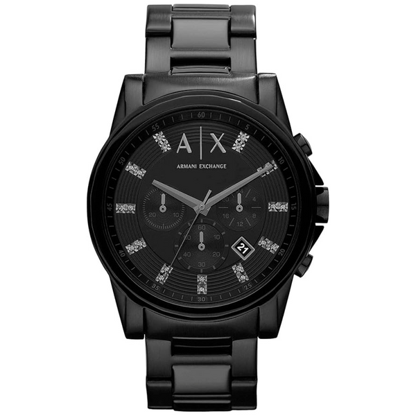 Men's Chronograph Black Stainless Steel Watch