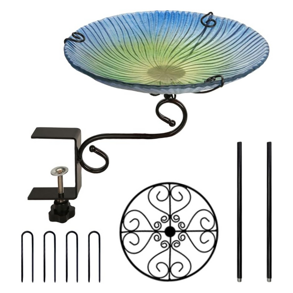 Dual-Purpose 10" Balcony Bird Bath Bowl