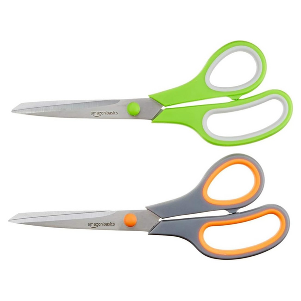 2-Pack Amazon Basics Multipurpose Stainless Steel Office Scissors