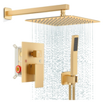 Fpxrng Gold Rainfall Shower Faucet Set With Rain Shower Head