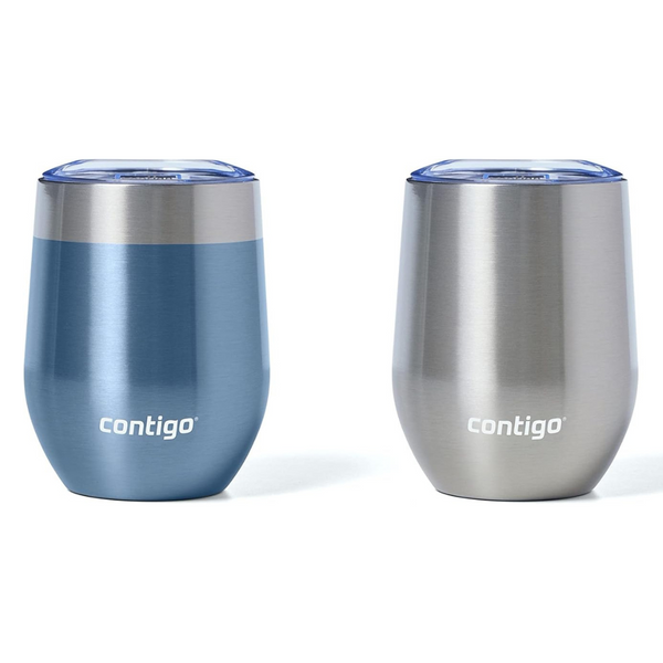 2-Pack Contigo River North Leak-Proof 12oz Stainless Steel Wine Tumbler
