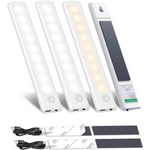 4-Pack Rechargeable Motion Sensor Under Cabinet Lights w/ 2 Colors