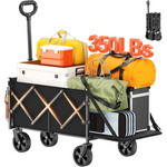 Collapsible Large Capacity Heavy Duty Folding Wagon w/ Extended Tailgate