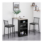 Yaheetech 3-Piece Dining Table Set With 3-Layer Storage Shelf