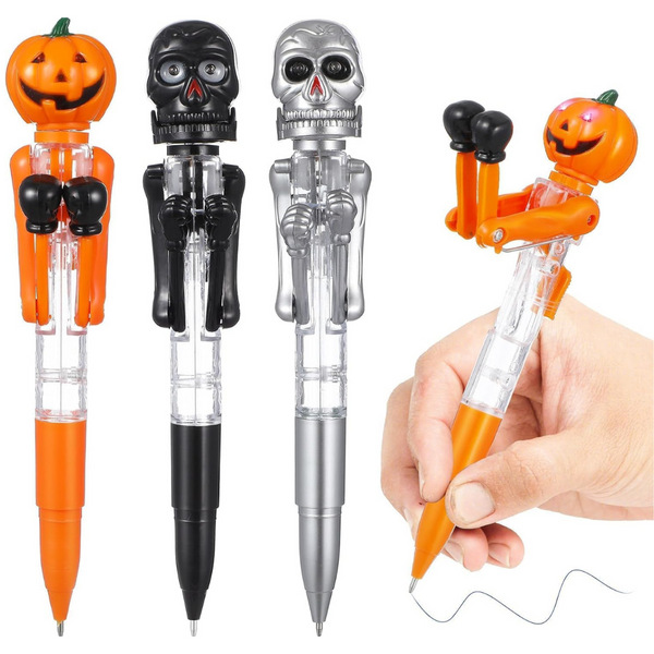 Halloween's Cute Pumpkin Ballpoint Pen with Light