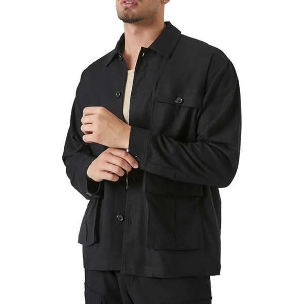 Forever 21 Men's Long-Sleeve Cargo Shacket